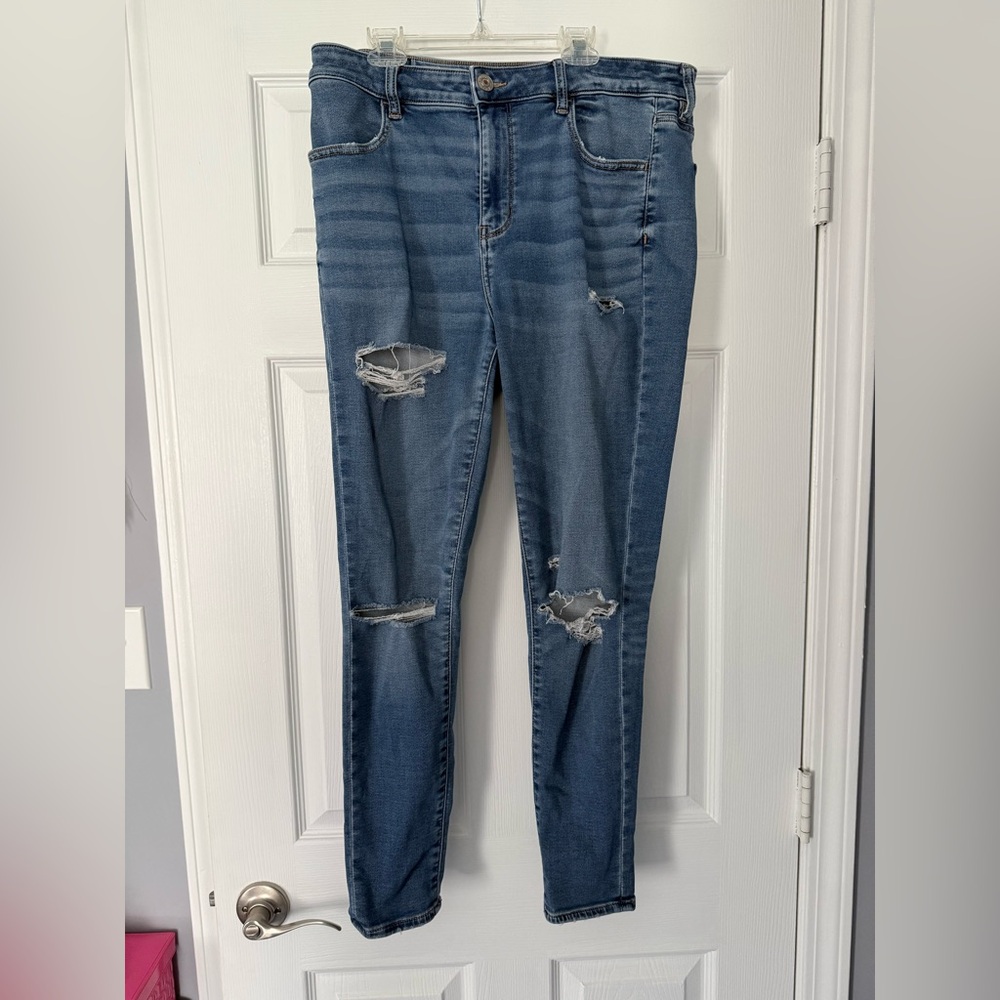 American Eagle Outfitters Blue Hi-Rise Jegging Next Level Stretch